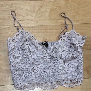 Express Lace Cropped Cami Top